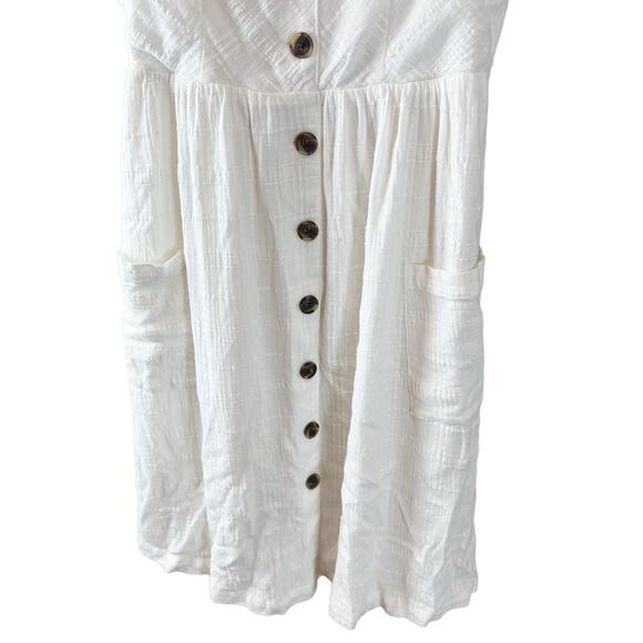 LC Lauren Conrad Button Front Dress Sz M‎ White - Picture 7 of 8